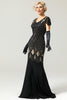 Load image into Gallery viewer, Black 1920s Sequins Flapper Long Dress