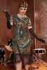 Load image into Gallery viewer, Green Sequin 1920s Flapper Dress