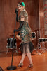 Load image into Gallery viewer, Green Sequin 1920s Flapper Dress