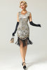 Load image into Gallery viewer, Silver 1920s Fringe Sequins Dress