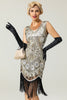 Load image into Gallery viewer, Silver 1920s Fringe Sequins Dress