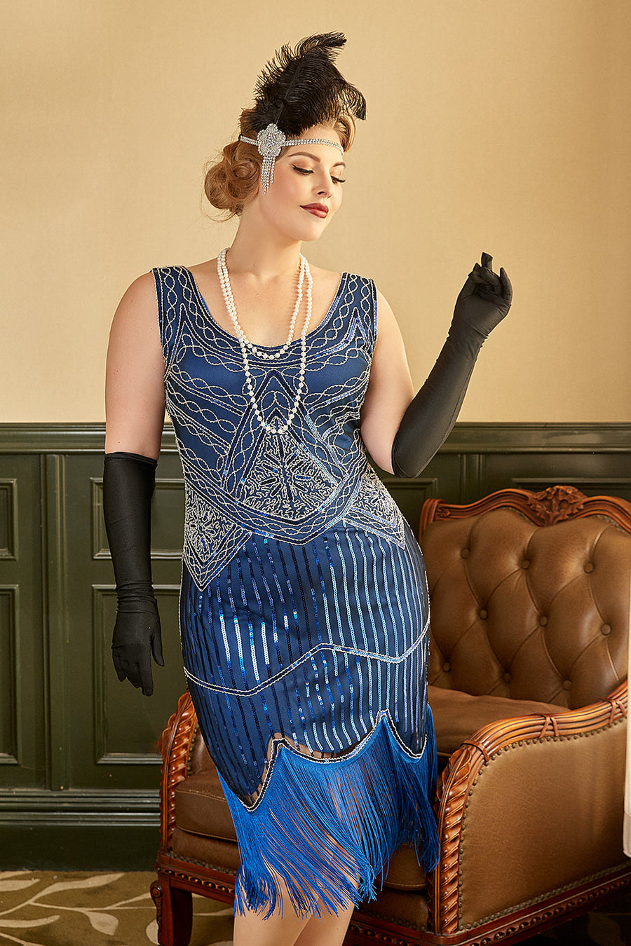 green emerald velvet dress Plus Size 1920s Black Flapper Dress for Gatsby Party