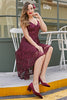 Load image into Gallery viewer, Straps Burgundy Lace Dress