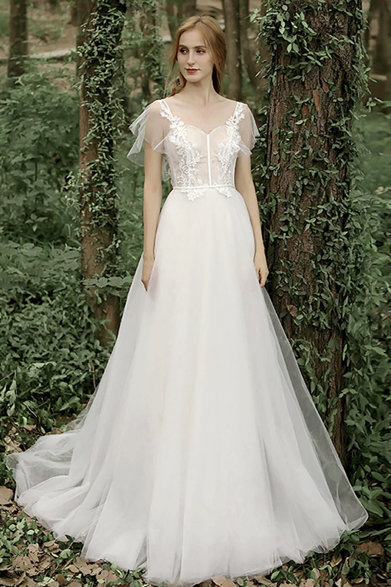 Load image into Gallery viewer, Sweetheart Neck Appliques Wedding Dress