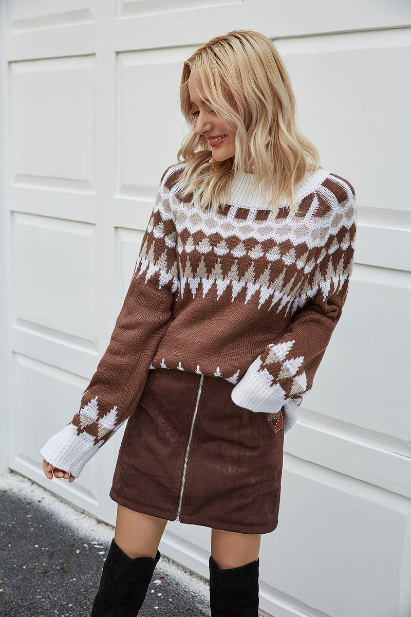 Load image into Gallery viewer, Brown Winter Sweater