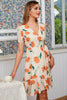 Load image into Gallery viewer, Flower Print Casual Wrap Dress