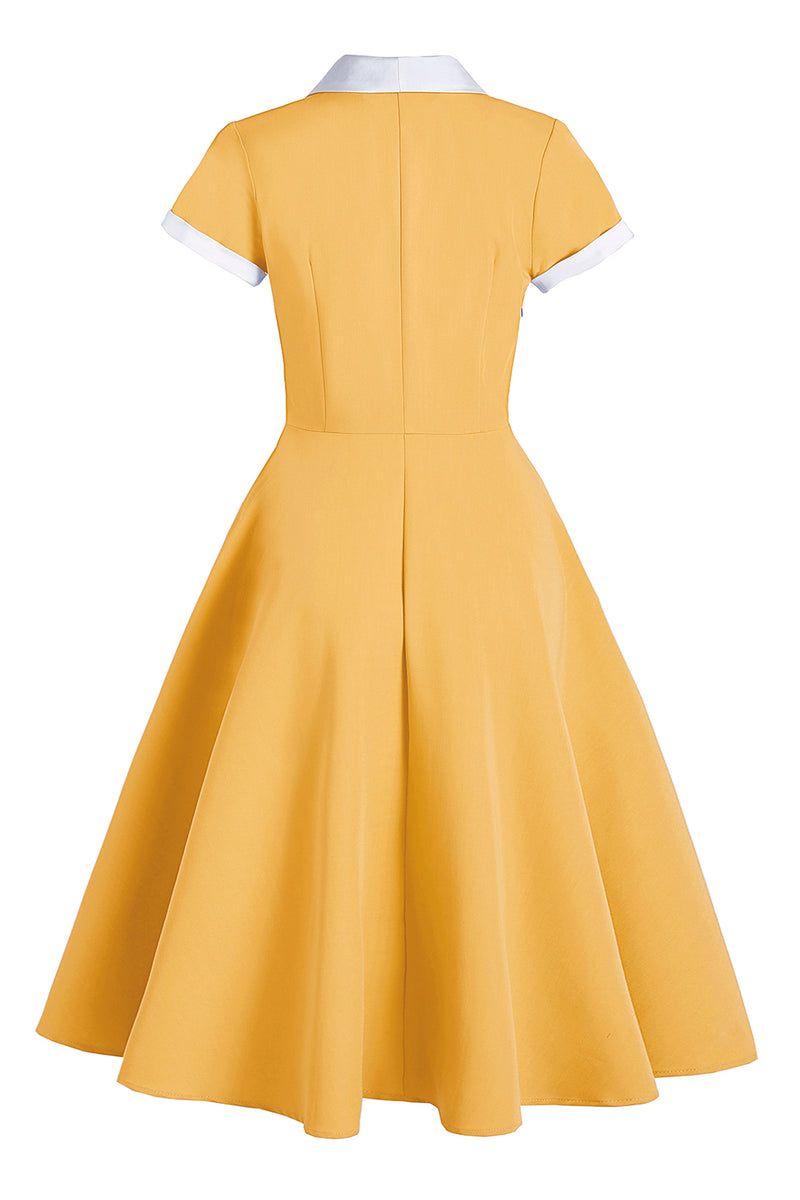 Load image into Gallery viewer, Blue 1950s Swing Dress with Pockets