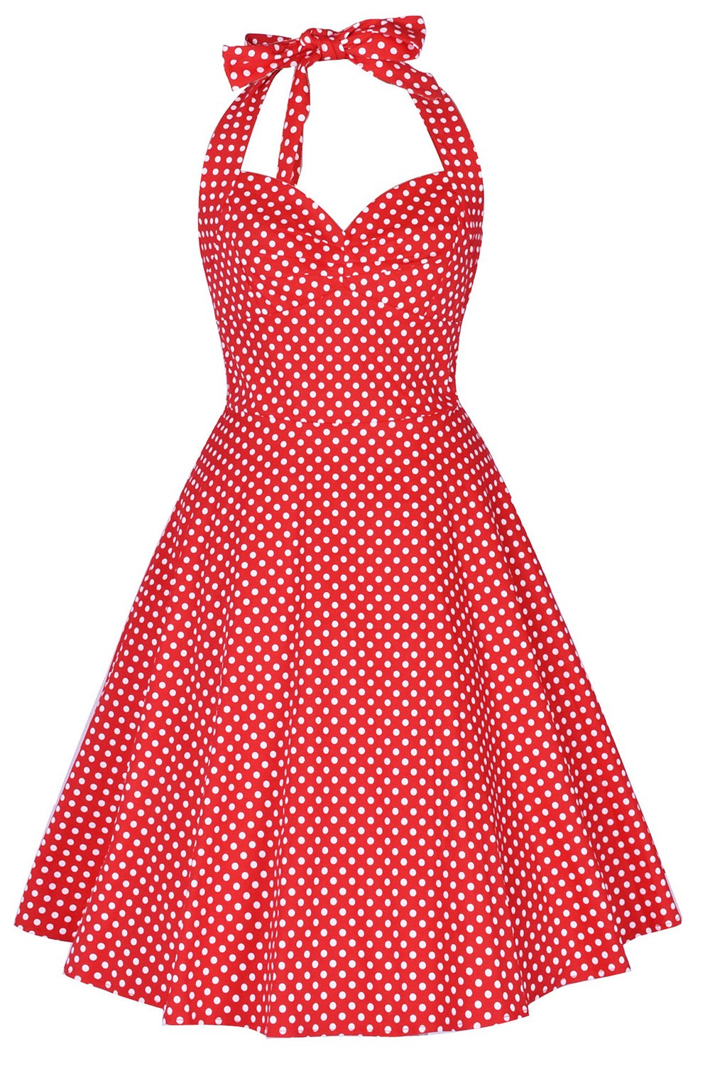 Halter Printed 1950s Pin Up Dress