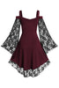 Load image into Gallery viewer, Burgundy Flare Sleeves Halloween Dress