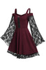 Load image into Gallery viewer, Burgundy Flare Sleeves Halloween Dress