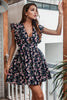 Load image into Gallery viewer, Floral Print Navy Casual Dress