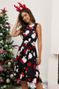 Load image into Gallery viewer, Black Snowman Printed Vintage Christmas Party Dress