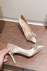 Load image into Gallery viewer, Blush Beaded Stiletto Pointy Heels