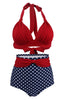 Load image into Gallery viewer, Polka Dots Halter Bikini Swimwear