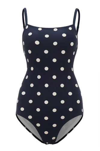Black Summer Polka Dots Swimsuit
