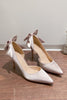 Load image into Gallery viewer, Satin Pumps Stiletto Heels with Bowknot
