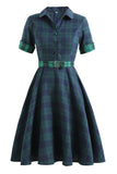 Green Plaid 1950s Tartan Dress