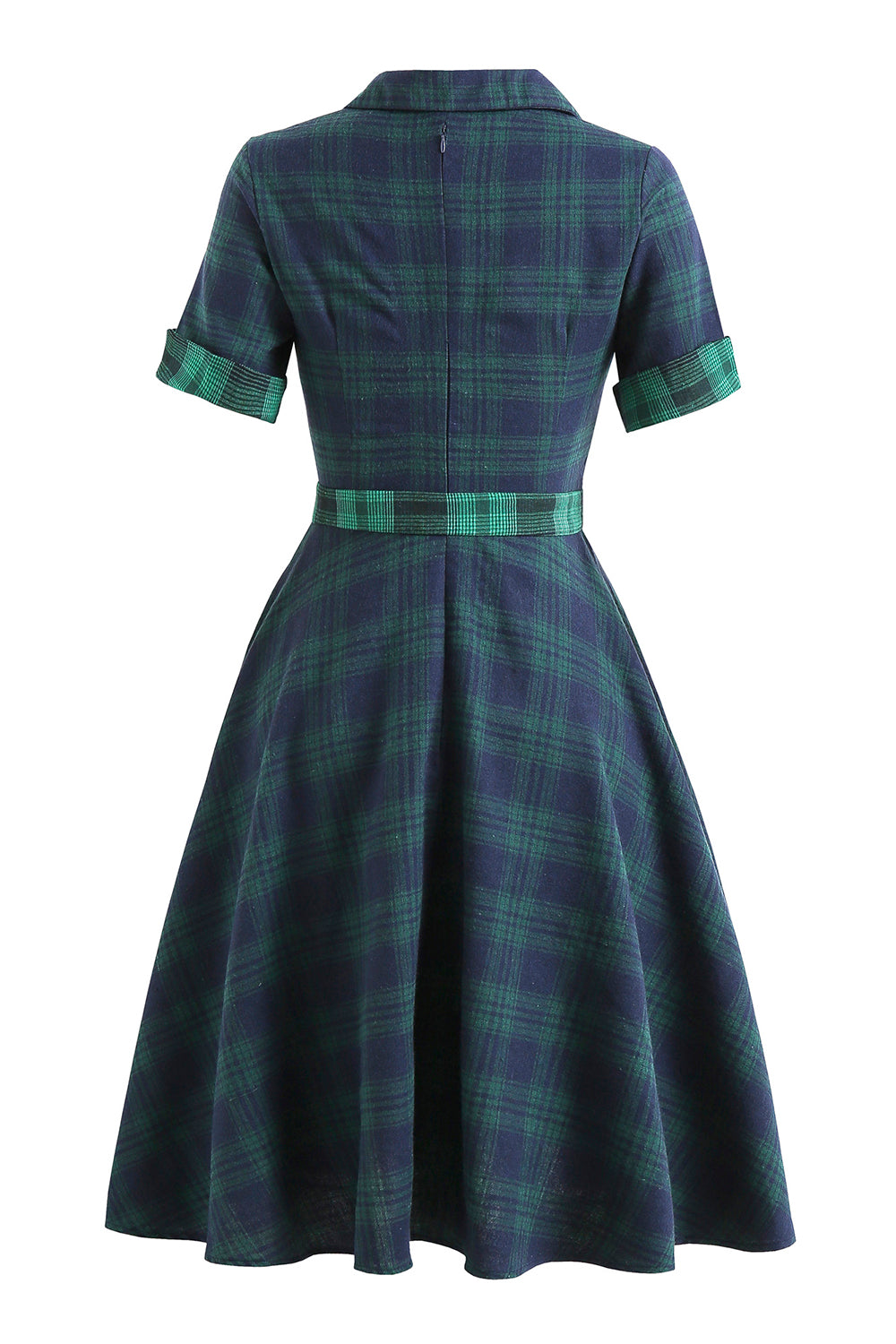 Zapaka Women Tartan Dress Green Plaid Vintage 1950 Dress Dress with Sleeves ZAPAKA UK Zapaka Women Tartan Dress Green Plaid Vintage 1950 Dress Dress with Sleeves ZAPAKA UK