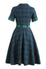 Load image into Gallery viewer, Green Plaid 1950s Tartan Dress