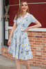 Load image into Gallery viewer, Small Daisy Printed V Neck Vintage Dress