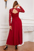 Load image into Gallery viewer, V Neck Lace Chiffon Party Dress