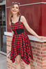 Load image into Gallery viewer, Red &amp; Black Plaid Vintage Dress