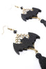 Load image into Gallery viewer, Black Halloween Bat Drop Earrings