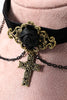 Load image into Gallery viewer, Black Halloween Cross Chain Choker