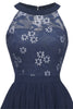 Load image into Gallery viewer, Burgundy Halter Vintage Lace Dress