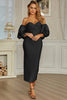 Load image into Gallery viewer, Black Off the Shoulder Formal Party Dress