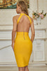 Load image into Gallery viewer, Yellow Bodycon Party Dress