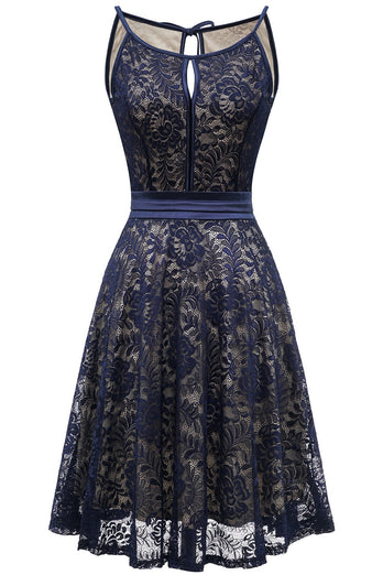 Navy Vintage Lace Halloween Dress