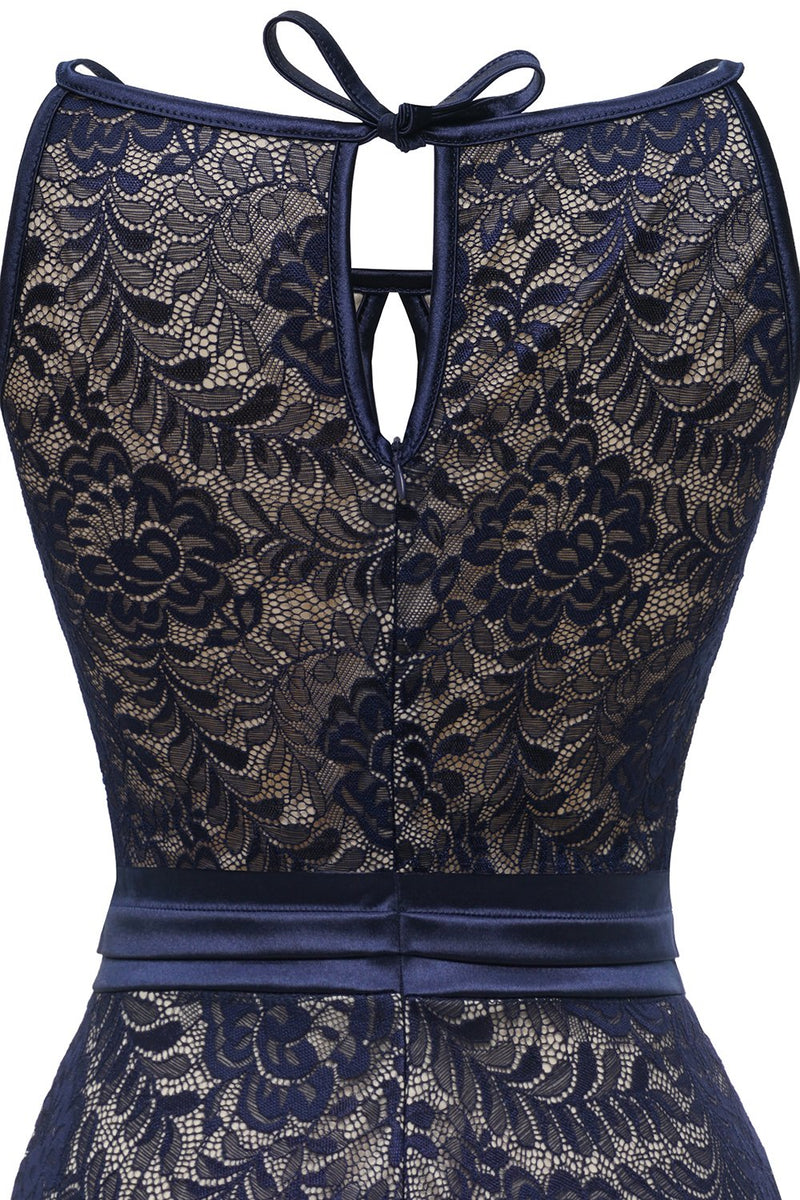 Load image into Gallery viewer, Navy Vintage Lace Halloween Dress