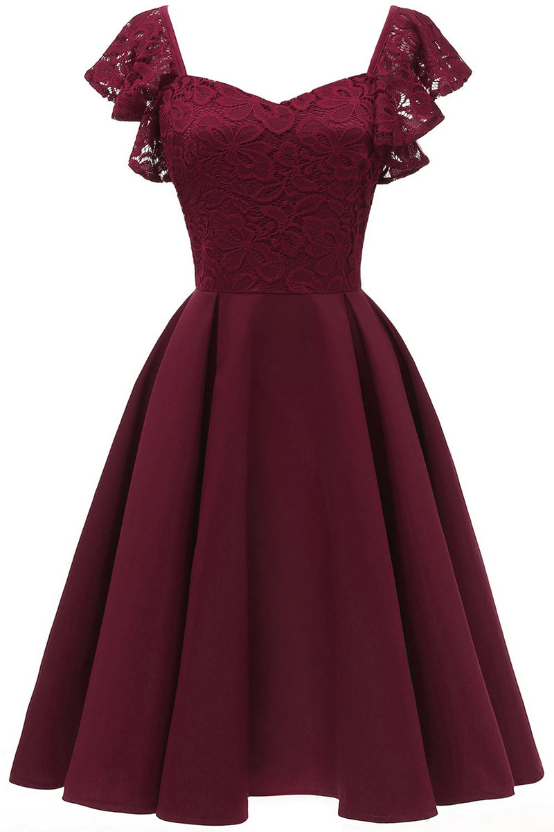 Load image into Gallery viewer, Sweetheart Burgundy Cocktail Party Dress
