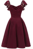 Load image into Gallery viewer, Sweetheart Burgundy Cocktail Party Dress