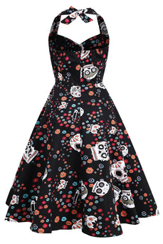 Black Skull Halloween Dress