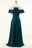Load image into Gallery viewer, Green Cold Shoulder Prom Dress
