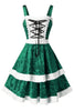 Load image into Gallery viewer, Green Christmas Vintage Velvet Dress