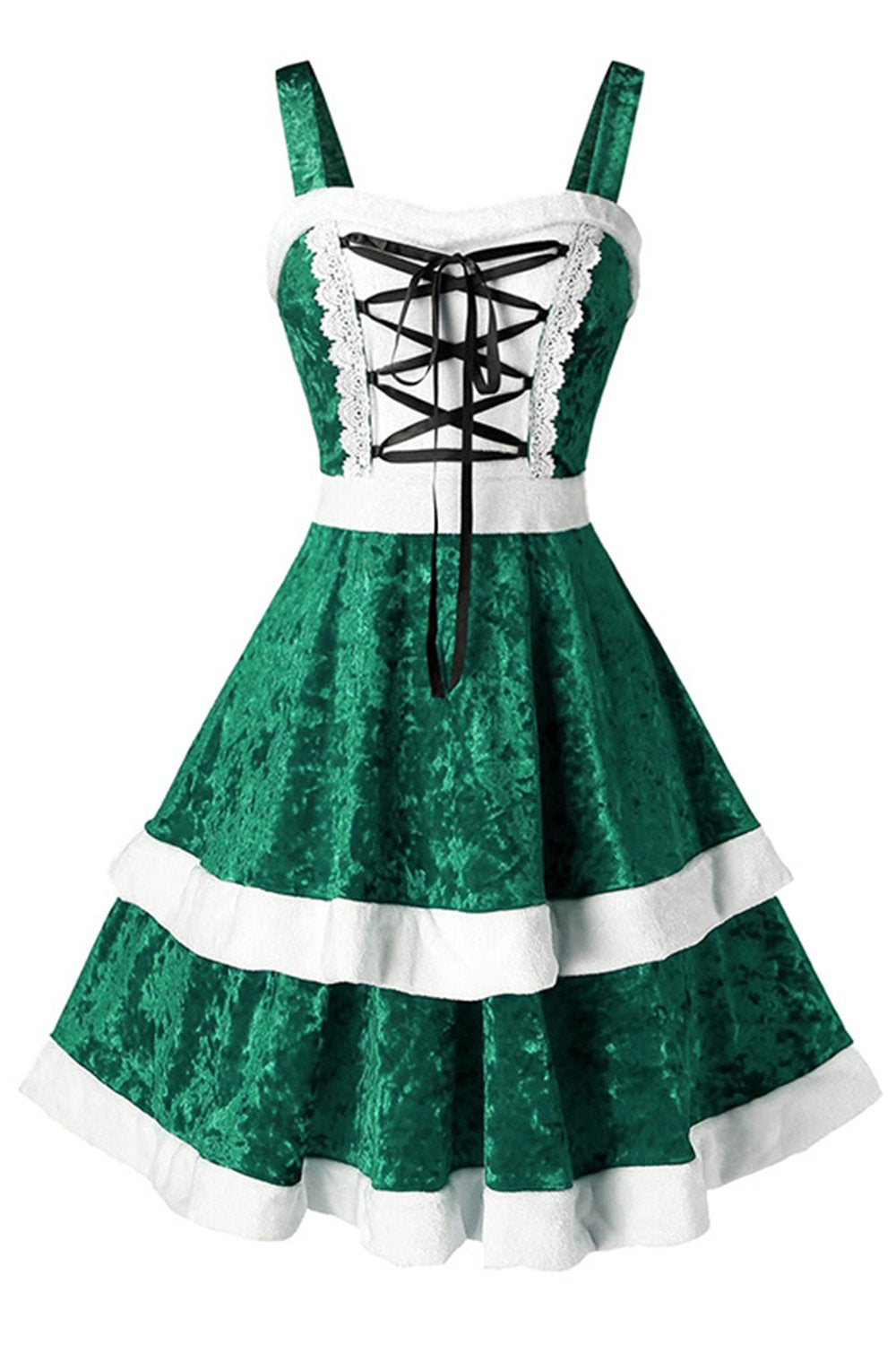 Green Christmas Vintage Velvet Dress