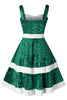 Load image into Gallery viewer, Green Christmas Vintage Velvet Dress