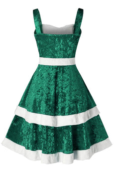 Green Christmas Vintage Velvet Dress