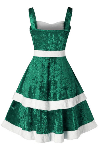 Green Christmas Vintage Velvet Dress