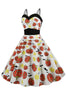 Load image into Gallery viewer, Halloween&#39;s pumpkin Print Vintage Dress