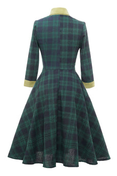 Green Vintage Tartan Dress