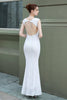 Load image into Gallery viewer, White V-neck Sequins Prom Dress