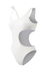 Load image into Gallery viewer, White Cut Out One Piece Swimsuits