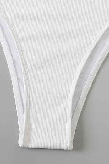 White Cut Out One Piece Swimsuits