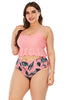 Load image into Gallery viewer, Pink Print Plus Size Two Piece Swimsuit