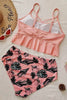 Load image into Gallery viewer, Pink Print Plus Size Two Piece Swimsuit