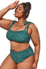 Load image into Gallery viewer, Green Polka Dots Plus Size Swimwear